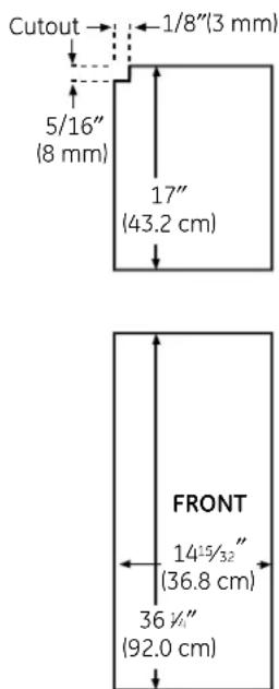 GE PSDS3YGXSS - 25' CustomStyle™ Dimensions for Custom Wood Panels - 2
