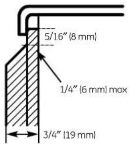 GE PSDS3YGXSS - 3/4" (19 mm) or Raised Panel - 1