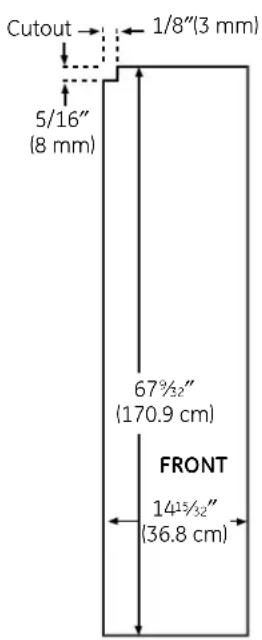 GE PSDS3YGXSS - 23' Dimensions for Custom Wood Panels - 1
