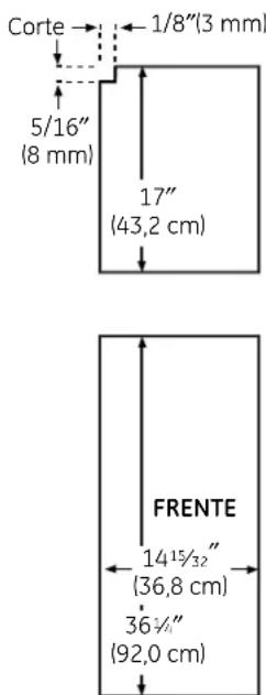GE PSDS3YGXSS - 25' Dimensiones CustomStyle™ de los paneles precortados - 2