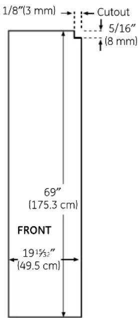 GE PSDS3YGXSS - 25' CustomStyle™ Dimensions for Custom Wood Panels - 3