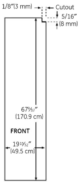 GE PSDS3YGXSS - 23' Dimensions for Custom Wood Panels - 3