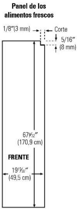 GE PSS26NGPBB - 23' Dimensiones de los paneles precortados - 3