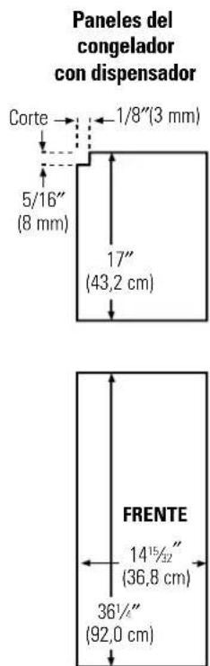 GE PSS26NGPBB - 25' Dimensiones CustomStyle™ de los paneles precortados - 2