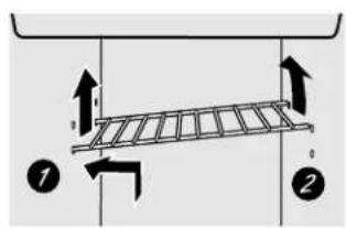 GE PSS26NGPBB - To remove this type of shelf: - 1