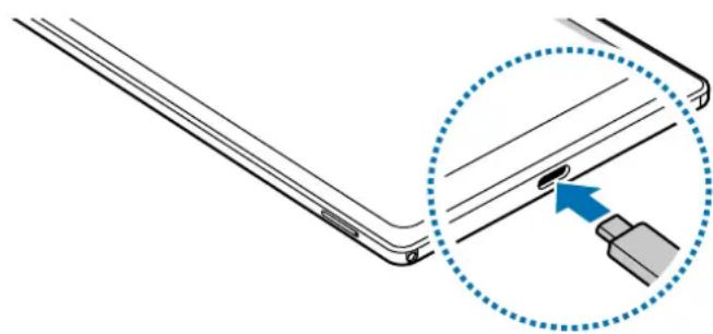SAMSUNG Galaxy Tab A7 Lite - Chargement avec un câble - 1