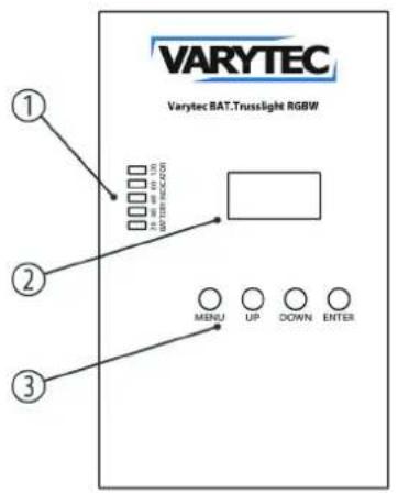 Varytec BAT.Trusslight - Connexions et éléments de commande - 1