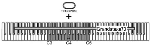 KORG Grandstage - Setting the transpose feature - 1