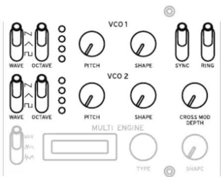KORG Minilogue xd module - Sélecteur WAVE [SQR, TRI, SAW] - 1