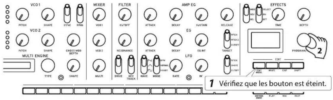 KORG Minilogue xd module - Sélection et jeu d'un programme - 1