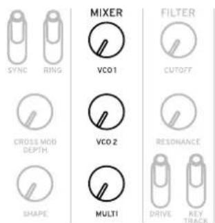 KORG Minilogue xd module - Section MIXER - 1
