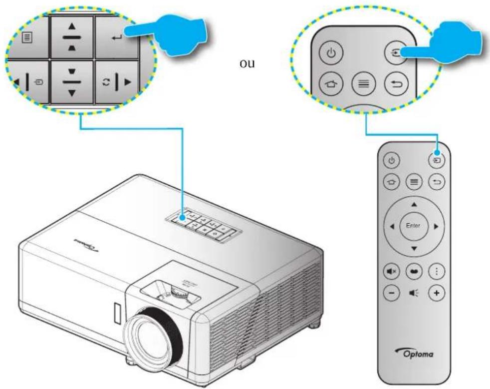 OPTOMA UHZ50 - Sélectionner une source d'entrée - 1