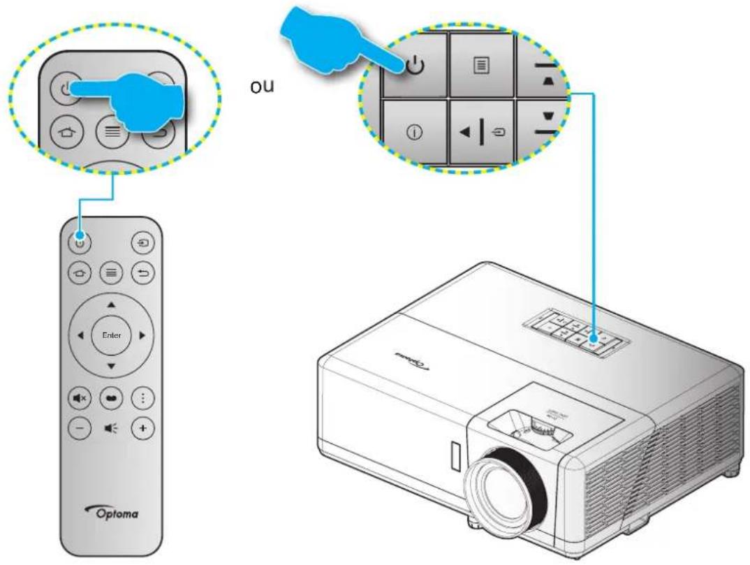 OPTOMA UHZ50 - Mise sous / hors tension du projecteur - 1