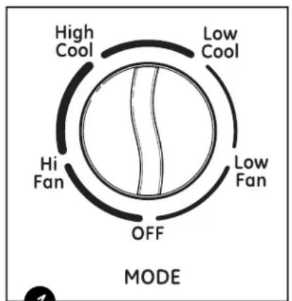 GE AER05LN - About the controls on the air conditioner—models with control knobs. - 1