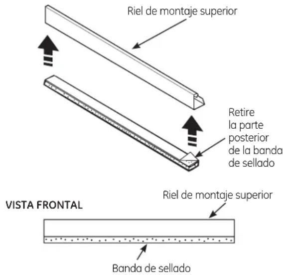 GE AER05LN - PEGUE LA BANDA DE SELLADO DEL RIEL DE MONTAJE SUPERIOR - 1
