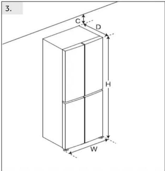HAIER HCW7819EWMP - Space requirement - 3