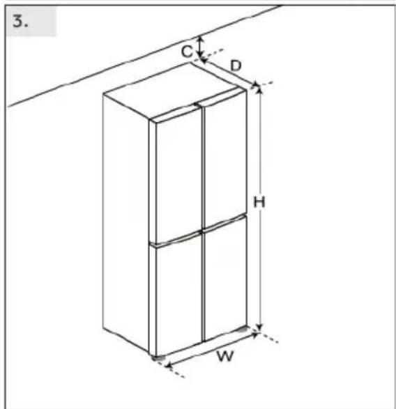 HAIER HCW7819EWMP - Απαιτήσεις χώρου - 3