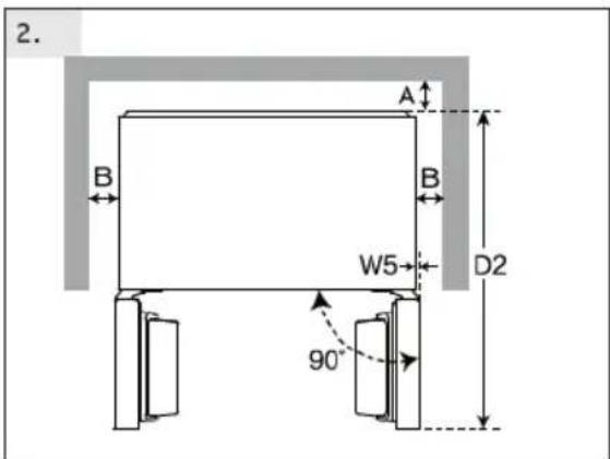 HAIER HCW7819EWMP - Изискване за пространство - 2