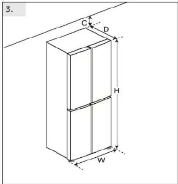 HAIER HCW7819EWMP - Необхідне місце - 3