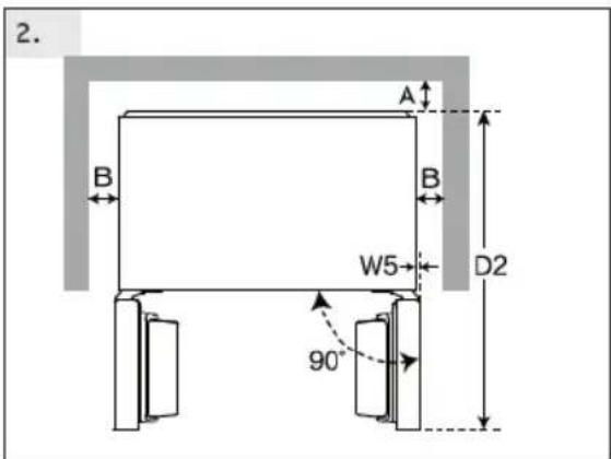 HAIER HCW7819EWMP - Απαιτήσεις χώρου - 2