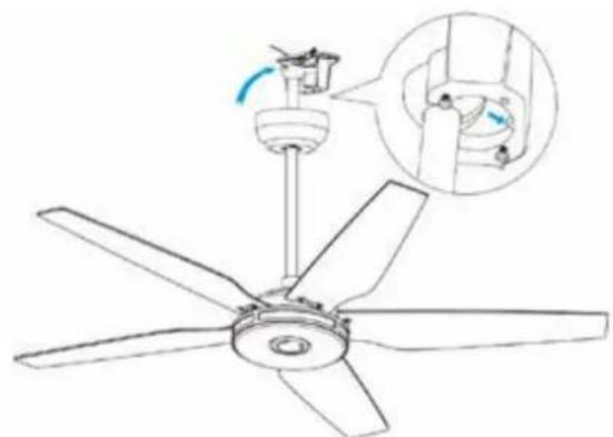QLIMA FC 156 - VENTILATORE A SOFFITTO APPESO E INSTALLAZIONE DELL'ADATTATORE DI ALIMENTAZIONE E DEL CABLAGGIO DEL VENTILATORE:: - 1