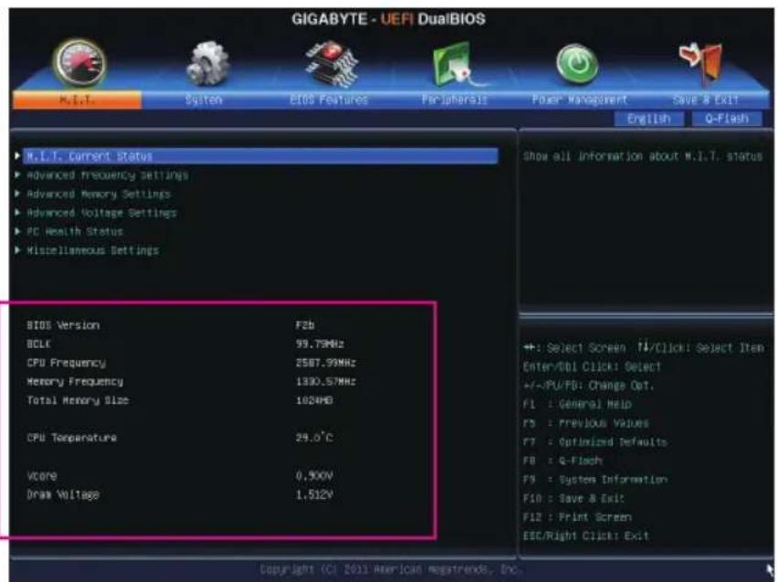 GIGABYTE GA-H61M-DS2V - 2-3 M.I.T. (频率/电压控制) - 2