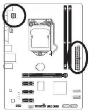 GIGABYTE GA-H61M-DS2V - 1/2) ATX\_12V/ATX (2x2-pin 12V电源插座及2x12-pin主电源插座) - 2
