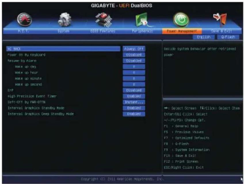 GIGABYTE GA-H61M-DS2V - 2-7 Power Management (省电功能设定) - 1