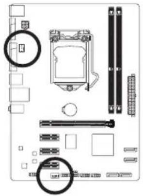 GIGABYTE GA-H61M-DS2V - 3/4) CPU\_FAN/SYS\_FAN (散热风扇电源插座) - 1