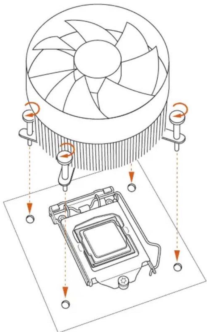 ASROCK H310M-HDV - Installing the CPU Fan and Heatsink - 2