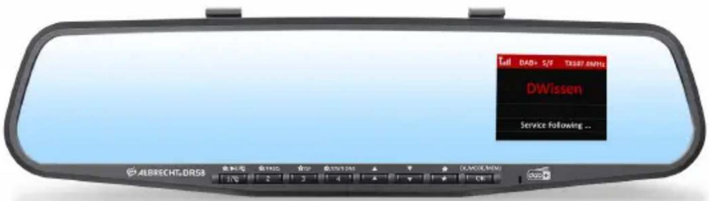 ALBRECHT DR 58 - Rétroviseur autoradio DAB+/Bluetooth - 1