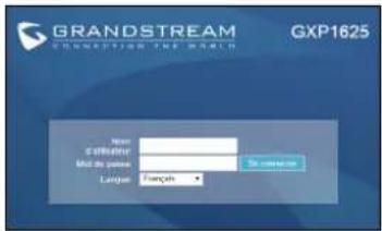 GRANDSTREAM GXP1625 GXP1625 Non à d'abbe Mû de pâne L'engue Fangè To conféce