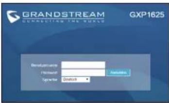 GRANDSTREAM GXP1625 - KONFIGURIERUNG DES TELEFONS: Konfiguration des GXP1620/1625 mittels Web-Browser: - 1