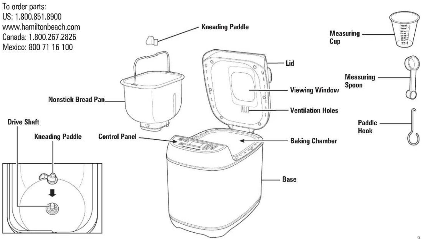 HAMILTON BEACH 29885 - Parts and Features - 1