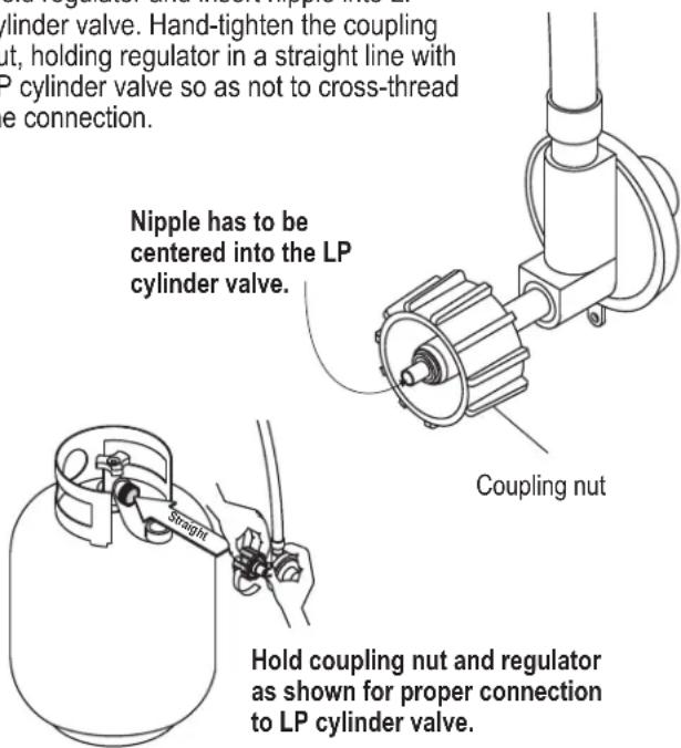 Char-Broil 463632520 - Connecting Regulator to the LP Cylinder - 3