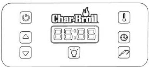Char-Broil Digital Smoker 725 - A vezérlőpanel üzemeltetési utasításai A vezérlőp - 1