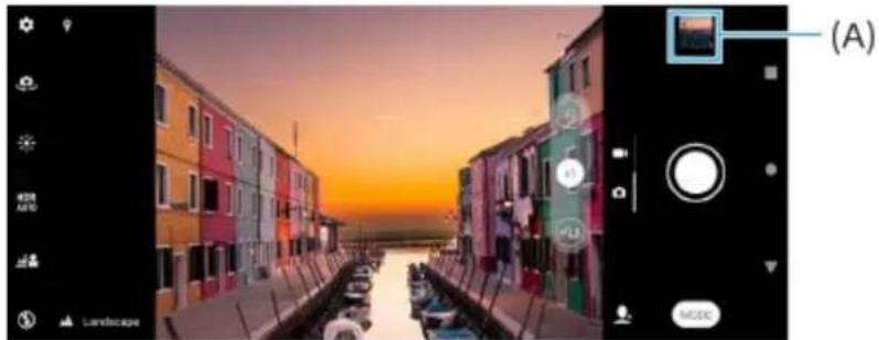 SONY Xperia 10 IV - Visionnage de photos et de vidéos pendant l'utilisation de l'application Appareil photo - 1