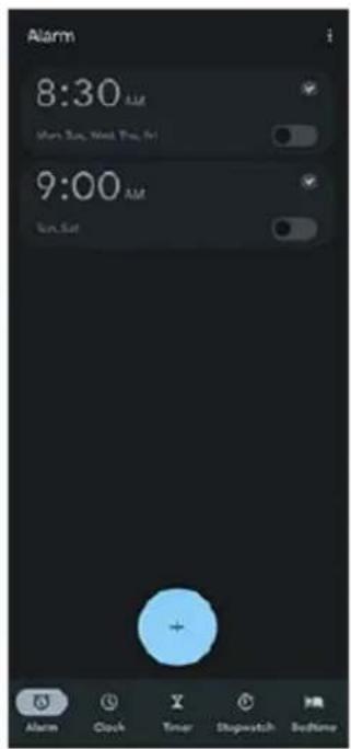 SONY Xperia 10 IV - Touchez [Horloge] > [Alarme]. - 1