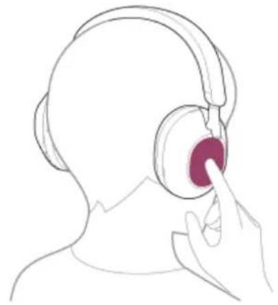 SONY WH-1000XM5 - Lorsque le smartphone Android est en mode de veille ou de lecture de musique, maintenez le doigt sur le panneau de commande du capteur tactile du casque pendant plus d'1 seconde environ. - 1