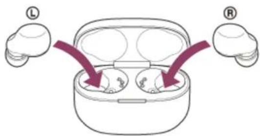 SONY LinkBuds S - Installez le casque dans l'étui de recharge. - 1