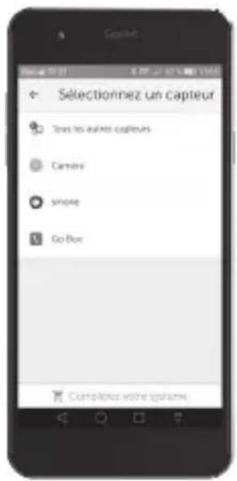 Selectionnez un capteur Trous les autres capteurs Carrière snoire Go Box Complique votre système