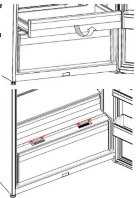 SHARP SJ-TA35CHDIE-EU - Removçao da prateleira de refrigeracao - 1
