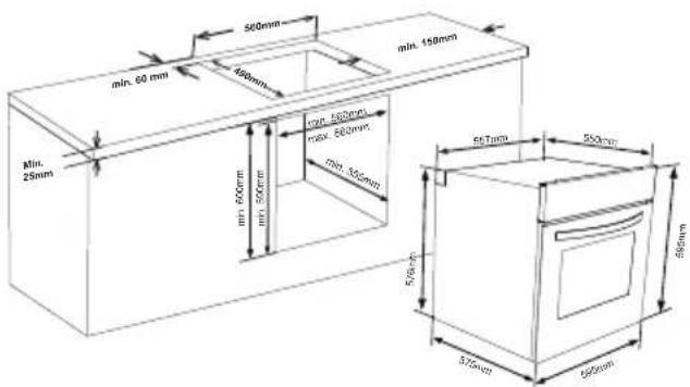 SHARP K-62V19IM1-CH - CHOOSING A PLACE FOR THE OVEN - 4