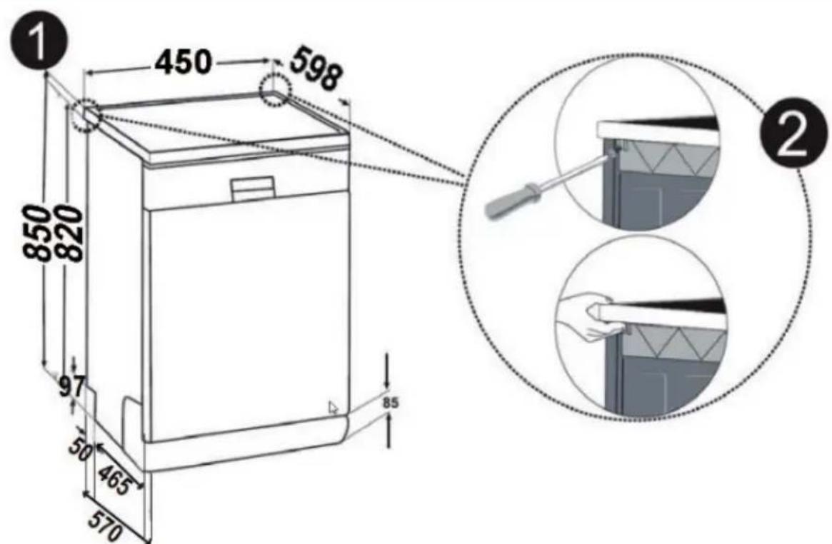 SHARP QW-HS25F443I-DE - Installation encastrée de la machine - 1