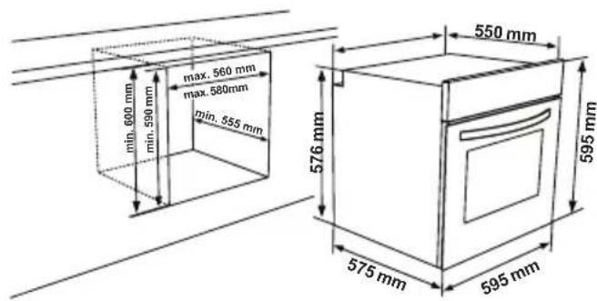 SHARP K-61V28BM1-EN - INSTALLATION DU FOUR EN-CASTRABLE - 1