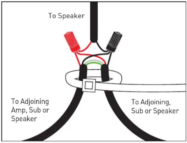 Paradigm Garden Oasis Sub 8 - Cable Connections from Speaker to RED (+) AND BLACK (-) Burial Cable - 1