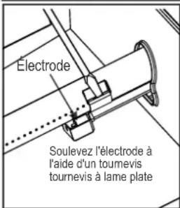 Electrode Soulevez l'électrode à l'aide d'un tournevis tournevis à lame plate