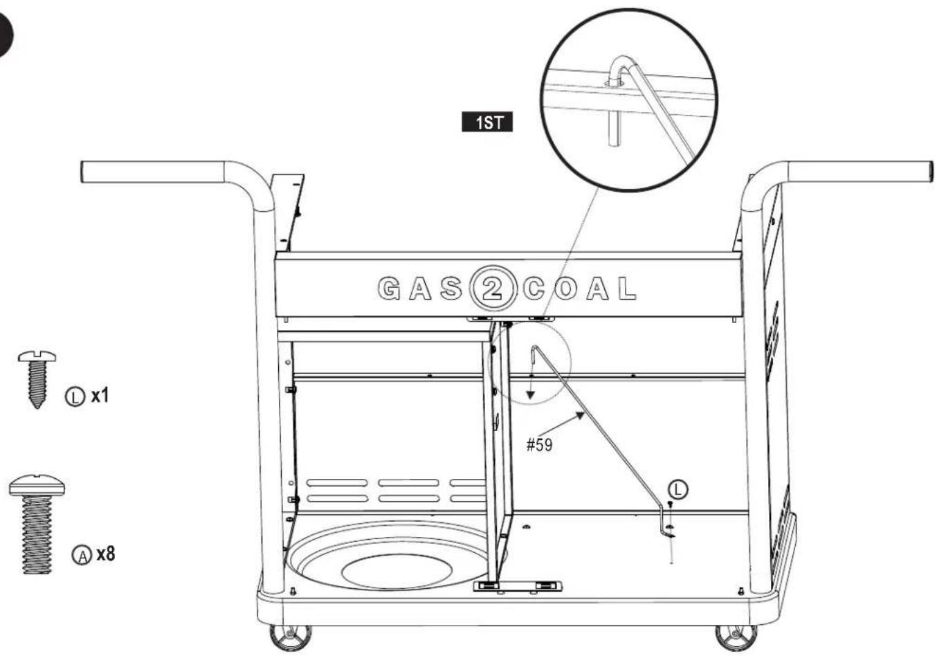 Char-Broil Gas2Coal 2.0 Line - PARTS DIAGRAM - 9