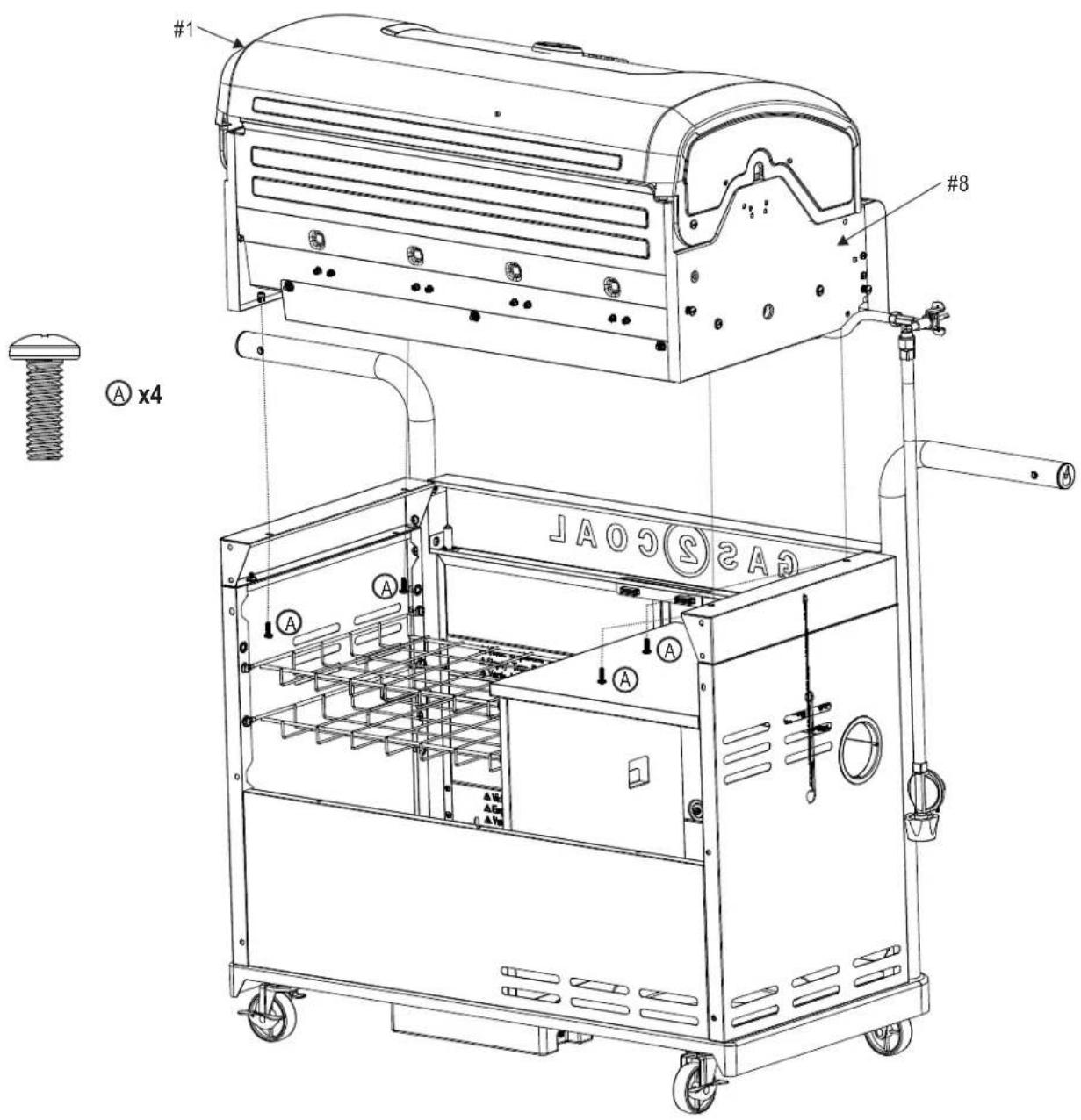 Char-Broil Gas2Coal 2.0 Line - PARTS DIAGRAM - 13