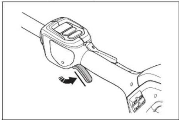 HUSQVARNA Madsaw 525DEPS - Vérification du verrouillage de la gâchette - 2